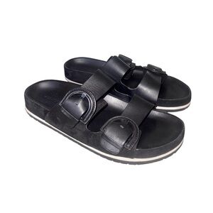 VINCE GLYN Black leather sandals women’s shoes size 10